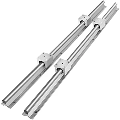 Abbildung von VEVOR SBR16 Linearführungsschienen, 1500 mm, 2 Stück, Linearschiene m, 4 Stück Lagerblock SBR16UU Linearlager Gleit Kit für automatisierte CNC Fräsmaschinen, Drehmaschinen, 3D Drucker
