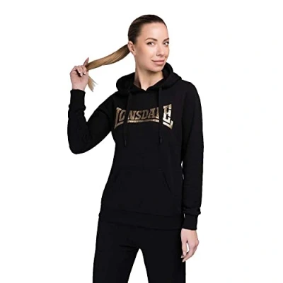Abbildung von Lonsdale Beauly Kapuzenpullover, Damen, Größe: Small, Black gold
