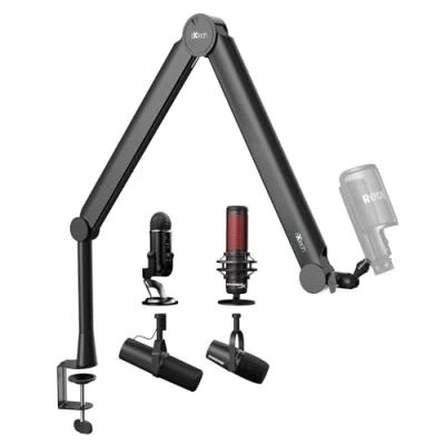 Abbildung von IXTECH Mikrofonarm für Rode Shure Sm7b Blue Yeti Hyperx Quadcast Gaming Mikrofon Halterung Mikrofonständer Tisch Universelle Studio Mic Podcast Streaming Standmikrofon Boom Arm,Valiant Modell