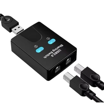 Abbildung von USB 2.0 Druckerfreigabe Switch KVM Splitter Hub Verbindungsschalter 2 Eingänge 1 Ausgang Für Tastatur, Maus, Drucker, Kartenleser