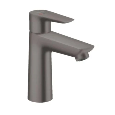 Abbildung von hansgrohe Wasserhahn Talis E CoolStart (wassersparende Armatur mit hohem Auslauf 110mm, Zugstangen Ablauf), Brushed Black Chrome