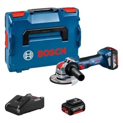 Abbildung von Bosch Professional Akku Winkelschleifer &quot;GWX 18V 7 Professional&quot;, inkl. Koffer, mit 2x18V/4Ah Akkus und Ladegerät