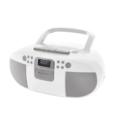 Abbildung von Soundmaster SCD7800 tragbares Digitalradio CD Player Kassettenspieler Hörbuchfunktion DAB+ UKW Radio USB Anschluss Kopfhöreranschluss (weiß)