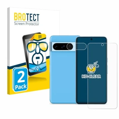Abbildung von BROTECT (2 Stück Schutzfolie für Google Pixel 8 Pro (Display+Kamera) Displayschutz Folie Ultra Klar