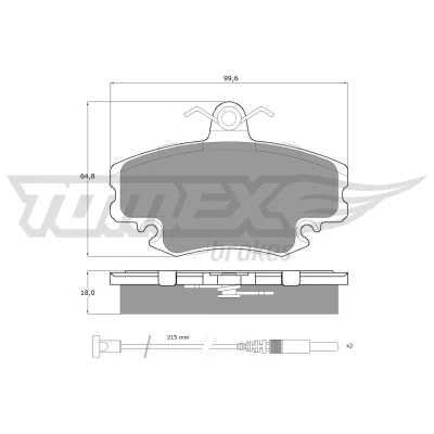Abbildung von TOMEX brakes TX 11 78 Bremsbelagsatz Vorderachse inkl. Verschleißwarnkontakt mit Zubehör RENAULT: TWINGO 2, 1, CLIO DACIA: Logan I MCV