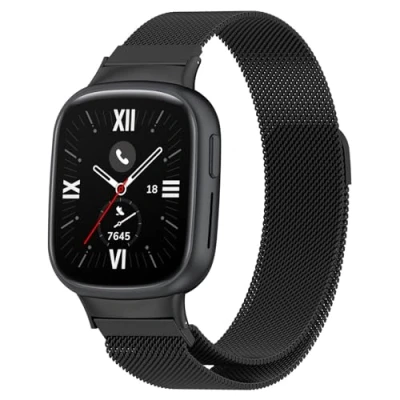 Abbildung von KUWAI Armbänder für Honor Watch 4 Armband, Rostfreie Stähle Magnetischer Armband Männer Frauen Band (A)