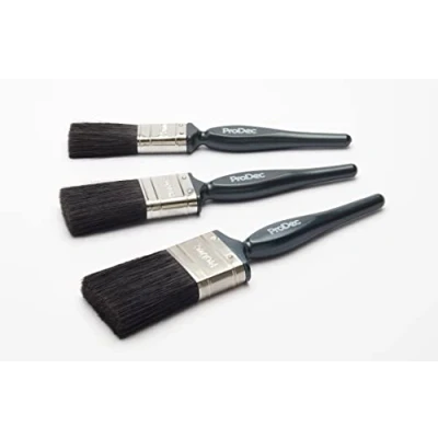 Abbildung von ProDec 3 teiliges Handwerker Pro Pinselset, gemischte Borsten, glattes Finish beim Streichen mit Dispersions , Glanz und Satinfarben auf Wänden, Decken, Holz Metall 25 mm, 38 50 mm Pinsel