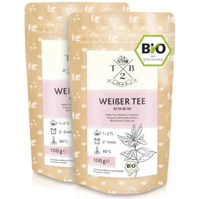Abbildung von BIO Pai Mu Tan aus China, Hochwertiger weißer Tee, aromatisch &amp; fein, 2er Pack, 200 g