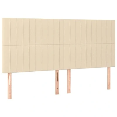 Abbildung von vidaXL 4X Kopfteil Polsterkopfteil Bettkopfteil für Bett Betthaupt Bettgestell Bettrahmen Bettzubehör Schlafzimmer Creme 100x5x78/88cm Stoff