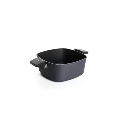 Abbildung von Woll Diamond Lite Kasserolle viereckig Induktiv , 24x24 cm, 10.5 cm hoch, 4.5 Liter, mit 2 Seitengriffen Geeignet für alle Herdarten, Aluminiumguss, Antihaft Versiegelung, backofenfest, anthrazit