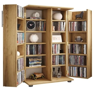 Abbildung von VCM CD Regal Holz Schrank DVD abschließbar Engalo XL, 1 tlg.