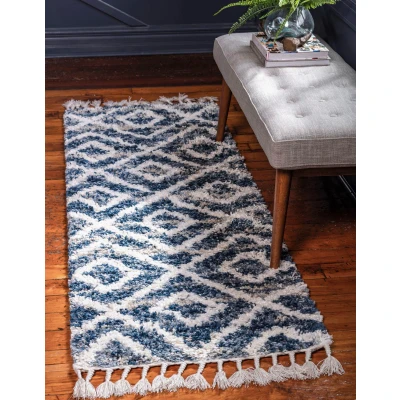Abbildung von Myflair Möbel &amp; Accessoires Hochflor Läufer &quot;Top Shag&quot;, rechteckig, Läufer, gewebt, Rauten Design, melierte Optik, weich, mit Fransen