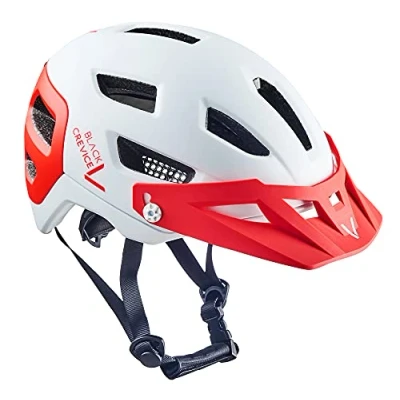 Abbildung von Black Crevice MTB Fahrradhelm, White/red, S/M (54 58cm)…