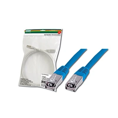Abbildung von DIGITUS LAN Kabel Cat 5e 0,5m RJ45 Netzwerkkabel SF/UTP Geschirmt Kompatibel zu 6 &amp; 6A Blau