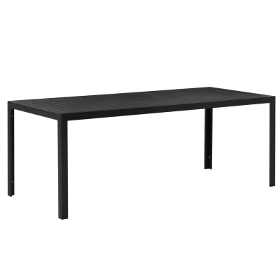 Abbildung von Outsunny Gartentisch Garten Esstisch Balkontisch aus Alu (Partytisch, 1 St., Terrassentisch), Polyholz, Schwarz, 190 x 84,5 72 cm