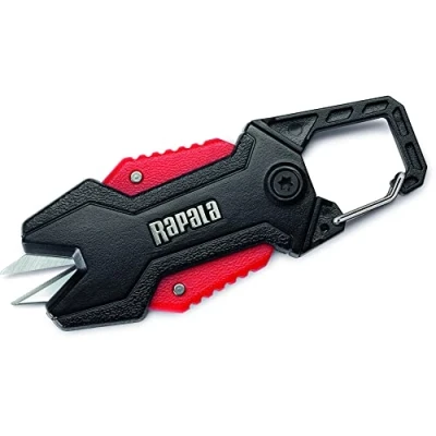 Abbildung von Rapala Unisex Adult Anglerschere RCD Retractable Line Scissors Angelzubehör Für alle Angelschnüre Präzise Schnitte Inklusive Karabiner Schere, Schwarz/Rot, Einzigartig