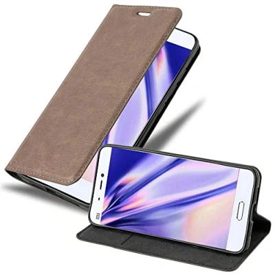 Abbildung von Cadorabo Hülle kompatibel mit Xiaomi Mi 5 aus Premium Kunst Leder Flip Klappbare Stoßfeste Magnetische [Standfunktion] [Kartenfächern] Cover für Tasche in Braun