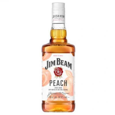 Abbildung von Jim Beam Peach Kentucky Straight Bourbon Whiskey vermählt mit fruchtigem Pfirsichgeschmack 32.5% Vol. 700ml