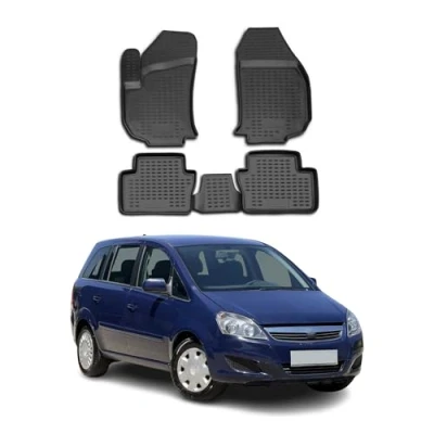 Abbildung von OMAC Gummimatten Fußmatten kompatibel mit Opel Zafira B 2005 2014 TPE Automatten Schwarz 4X