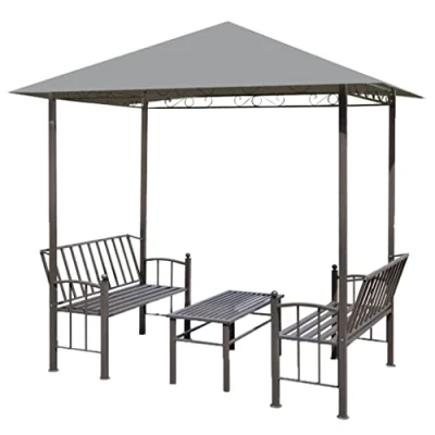 Abbildung von vidaXL Partyzelt Gartenpavillon mit Tisch und Bänken 2,5x1,5x2,4 m Anthrazit