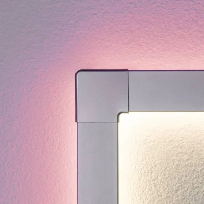 Abbildung von Paulmann 70453 Duo Profil 90 Corner für Winkelverlegungen auf der flachen Wand 2er Pack Grau Kunststoff Zubehör LED Strips