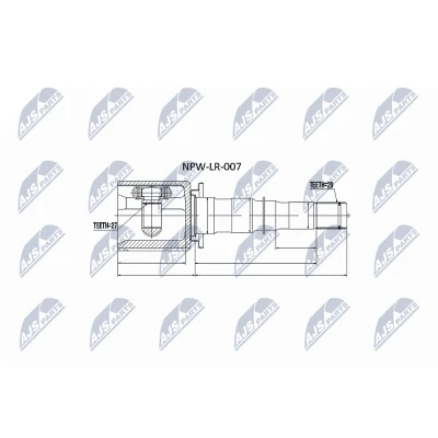 Abbildung von NTY NPW LR 007 Gelenksatz Schaltgetriebe 6 Gang, Schaltgetriebe, Automatikgetriebe Vorderachse links, radseitig LAND ROVER: Discovery 3, 4