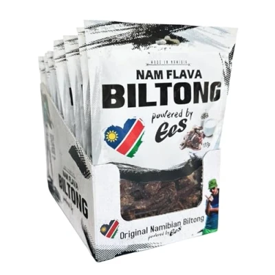 Abbildung von Nam Flava Geschenkbox Original Biltong aus Namibia 1,2 kg (12x100 g) Beef Jerky, Trockenfleisch, viel Protein