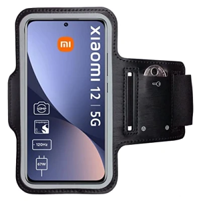 Abbildung von CoverKingz Sportarmband für Xiaomi 12 / 12X Armtasche mit Schlüsselfach Oberarm Halterung Sport Laufarmband Handy Armband Schwarz
