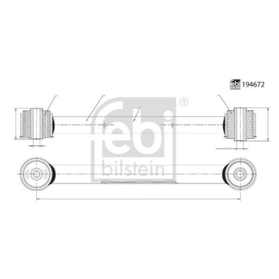 Abbildung von FEBI BILSTEIN 194672 Querlenker mit Gummilagern Hinterachse links, rechts Stahl JEEP: GRAND CHEROKEE 3, 2