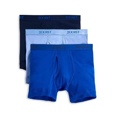 Abbildung von 2(x)ist)IST Essential Herren Boxershorts, Baumwolle, 3er Pack (3er Pack), Marineblau/Kobaltblau/Porzellan, XL