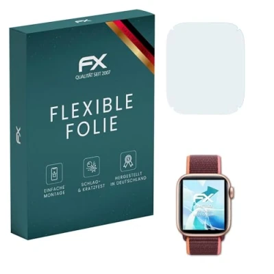 Abbildung von atFoliX Schutzfolie kompatibel mit Apple Watch SE 40mm Folie, ultraklare und flexible FX Displayschutzfolie (3X)