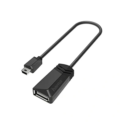 Abbildung von Hama USB OTG Adapter, Mini Stecker A Buchse (Adapter zum Anschluss von Geräten wie Tablet an z.B. Drucker, auf Adapter mit Datenübertragung 480 Mbit/s, 2.0)
