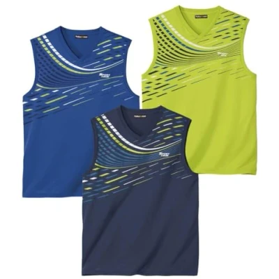 Abbildung von ATLAS FOR MEN 3er Pack Ärmelloses Shirt Herren V Ausschnitt Tank Top Fitness für Sleeveless T In großen Größen erhältlich