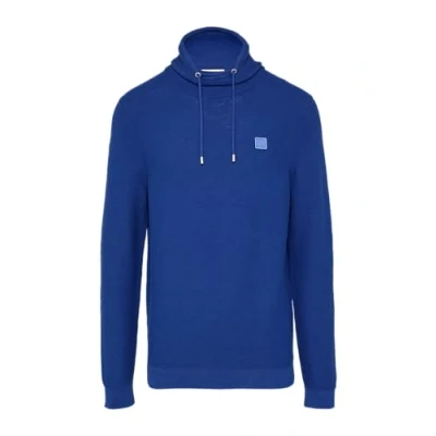 Abbildung von s.Oliver Schalkragen Kapuzenpullover, Herren, Größe: Medium, Ozeanblau