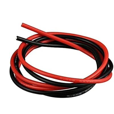 Abbildung von Boladge 2 Meter Reine Silikonleitung 14AWG Stromkabel Batteriekabel Verzinnter Kupferdraht 14 Gauge RC Kabel (1 in Schwarz und 1 Rot)