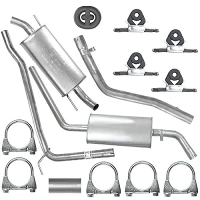Abbildung von Schalldämpferset Abgasrohr Mitteltopf Endschalldämpfer Auspuff Endtopf für VW Transporter T4 Pritsche LWB 2.4 D