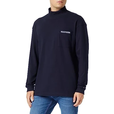 Abbildung von Tommy Hilfiger Monotype Pocket Langarmshirt, Herren, Größe: Medium, Desert sky