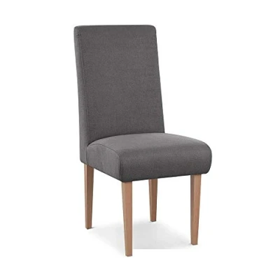 Abbildung von CAVADORE Esszimmerstuhl Kira / Polsterstuhl für Küche, Esszimmer oder Wohnküche Passend zur Küchengarnitur Leichte Fleckenentfernung dank Soft Clean 48 x 103 62 Flachgewebe: Grau