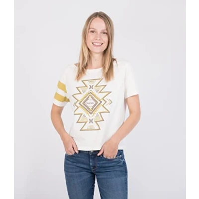 Abbildung von Hurley Damen W Oceancare Totem Front Back Tee T Shirt, Korallenriff, S