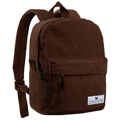 Abbildung von Tinyloaders Kinderrucksack Kord Cord Unisex Kinder Rucksack Backpack Freizeitrucksack Daypack Freizeit Jungen Mädchen Boy Girl Kindergarten Schule, Braun