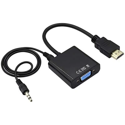 Abbildung von zdyCGTime mit 3,5mm Audioanschluss VGA Weiblich zu HDMI Männlich Adapter Audio Video Kabel,Kompatibel Computer, Desktop, Laptop, PC, Monitor, Projektor,HDTV, AV,Set Top Box,Xbox.(VGA F/M)