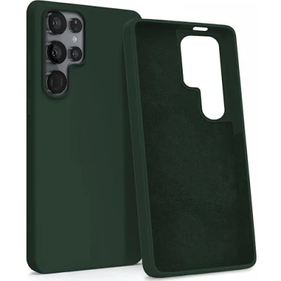 Abbildung von MyGadget Hülle kompatibel mit Samsung Galaxy S25 Ultra Gummierte Handyhülle [ 3 Layer Struktur ] Schutzhülle Soft Inlay &amp; Hardcase Cover außen Olivgrün