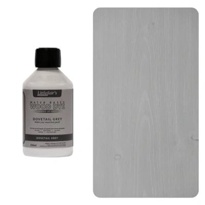 Abbildung von Littlefair&#039;s Holzlasur 250ml Innen Holz Lasur Für Natürliche Holzmaserung Wasserbasierte Wood Stain Schnell Trocknend &amp; Umweltfreundlich Farbe: Schwalbenschwanzgrau