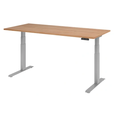Abbildung von Hammerbacher Schreibtisch XDKB19 Nussbaum/Silber