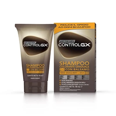 Abbildung von Just For Men Control GX Farbshampoo für Herren, 2 in 1 mit Conditioner, reduziert schrittweise Grau, Farbe und Haarfarbe, einen natürlichen Look, 118 ml