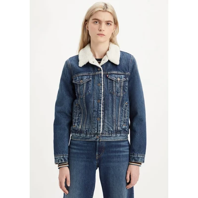 Abbildung von Levi&#039;s Original Trucker Übergangsjacke darkblue denim, Damen, Größe: Large, Dark blue denim