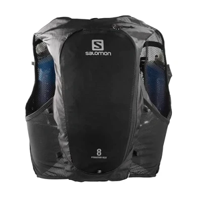 Abbildung von Salomon Adv Hydra Vest 8 Unisex Hydrationsweste Trail running Wandern MTB, Komfort und Stabilität, Schneller Zugriff auf Flüssigkeitszufuhr, Einfaches Design, Schwarz, S