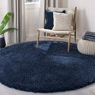 Abbildung von SAFAVIEH Zottelig Teppich für Wohnzimmer, Esszimmer, Schlafzimmer California Shag Collection, Hoher Flor, Marine, 201 X cm