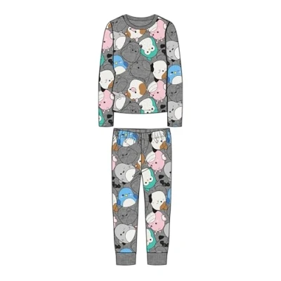 Abbildung von Name it Nkfobia Squish Set Nachtwäsche für Kinder, Größe: 128, Grey melange
