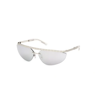 Abbildung von GCDS Sonnenbrille Shiny palladium smoke mirror, Größe: 71, mirror